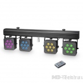 Cameo MULTI PAR 3 Компактная система с 4-мя светодиодными светильниками (4х 7 x 8Вт QUAD RGBW) с транспортным чехлом