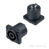 MD Cable Spk4PMv1 Разъем speakON панельный, штекер, 4 контакта, 30А, D-тип. (Артикул: LD4015)