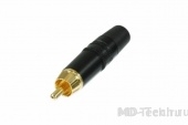 Neutrik NYS373-0 Разъем RCA штекер на кабель Ø6.1 мм, позолоченные контакты, черная маркировка