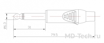 MD Cable J6C2M Разъем Jack 1/4"