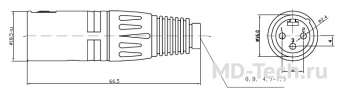 MD Cable X3CM-NS Разъем XLR 3пин (Папа). (артикул X3C1M)