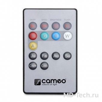 CAMEO FLAT PAR RGB 10 IR SET Комплект из 4-х светодиодных тонких PAR прожекторов RGB 144x10мм в черном корпусе c ИК пультом ДУ.