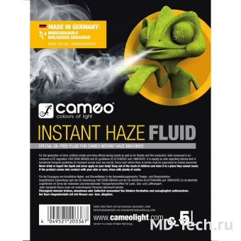 CAMEO INSTANT HAZE FLUID 5L Специальная жидкость для дыма низкой плотности и длительного времени для дым-машин Cameo серии INSTANT , 5 л без масла